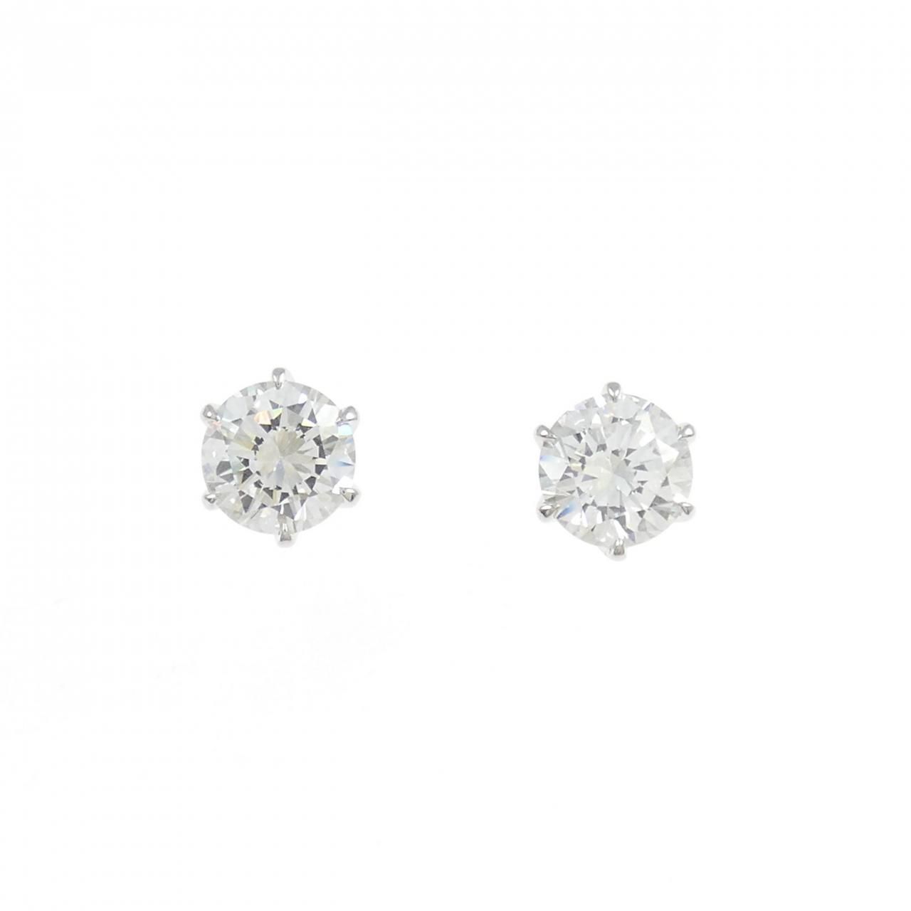 PT900 ダイヤモンド ピアス 0.530CT 0.523CT G VS2 VG