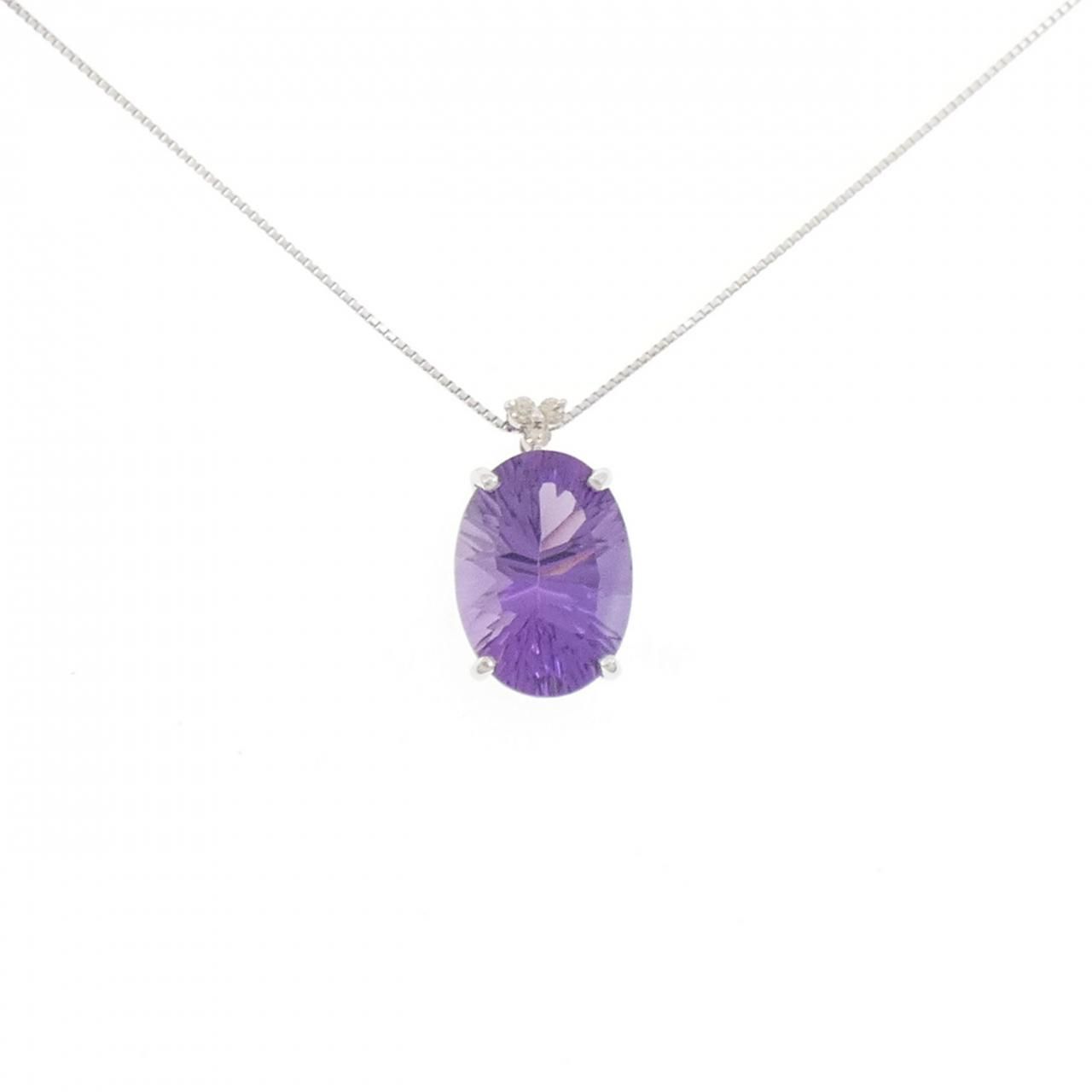 K18WG アメジスト ネックレス 5.28CT