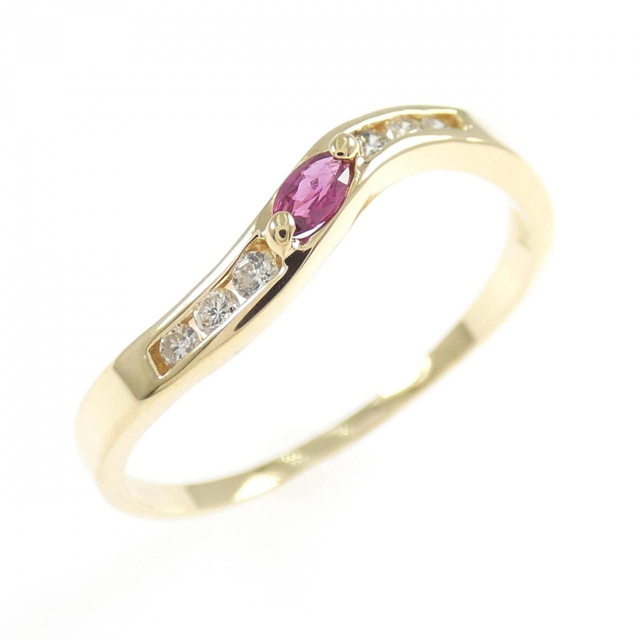 K18YG ルビー リング 0.08CT