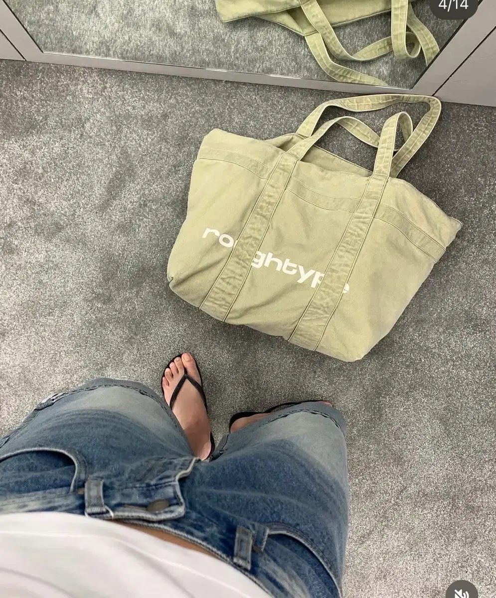 ロータイプ エコバッグ RT Logo Washed Tote Bag - Khaki