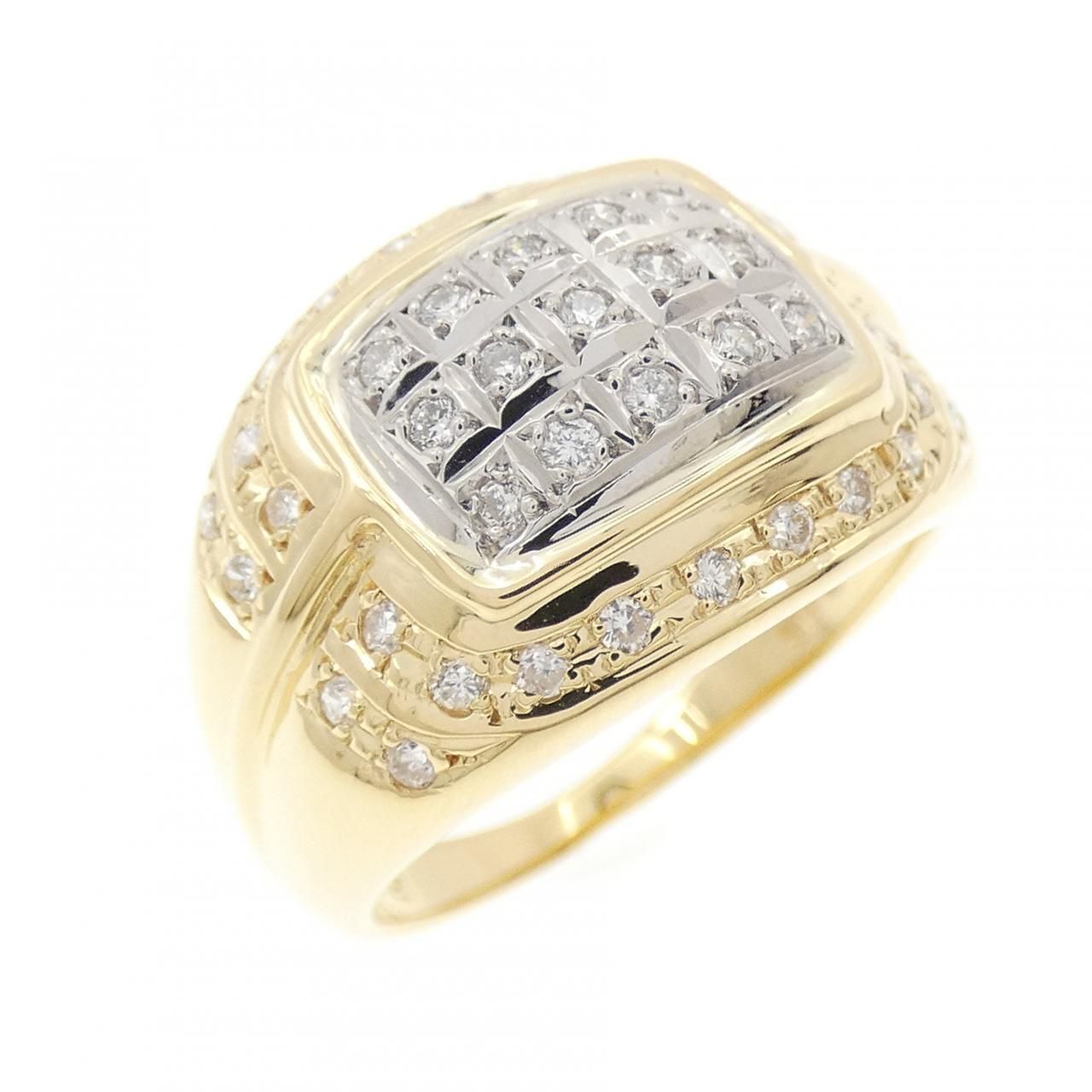 K18YG/PT850 ダイヤモンド リング 0.32CT