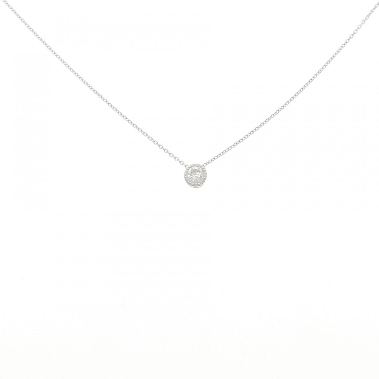K18WG ソリティア ダイヤモンド ネックレス 0.18CT