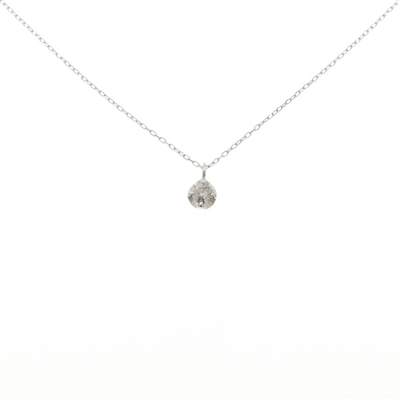 K18WG ソリティア ダイヤモンド ネックレス 0.15CT