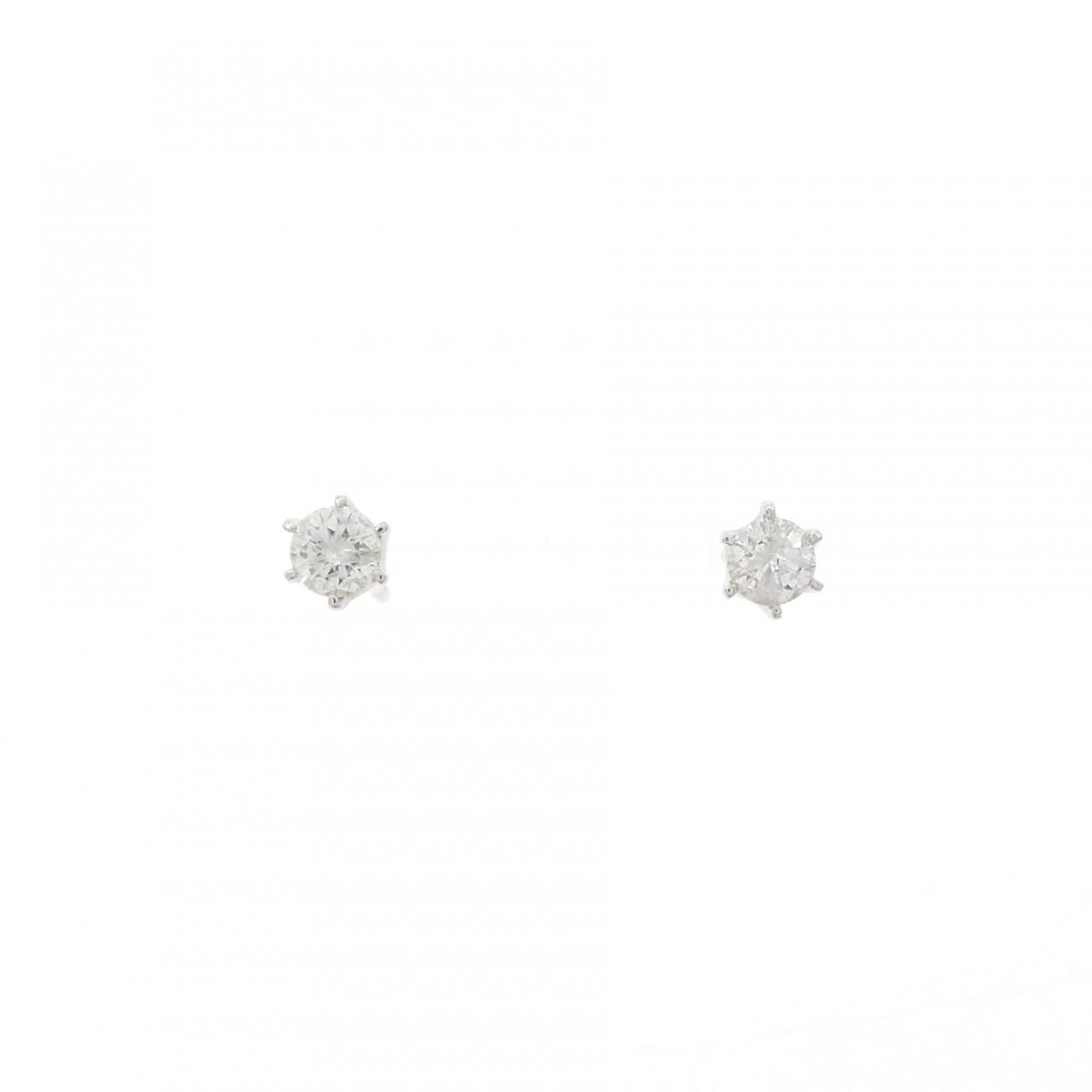 PT900 ソリティア ダイヤモンド ピアス 0.20CT