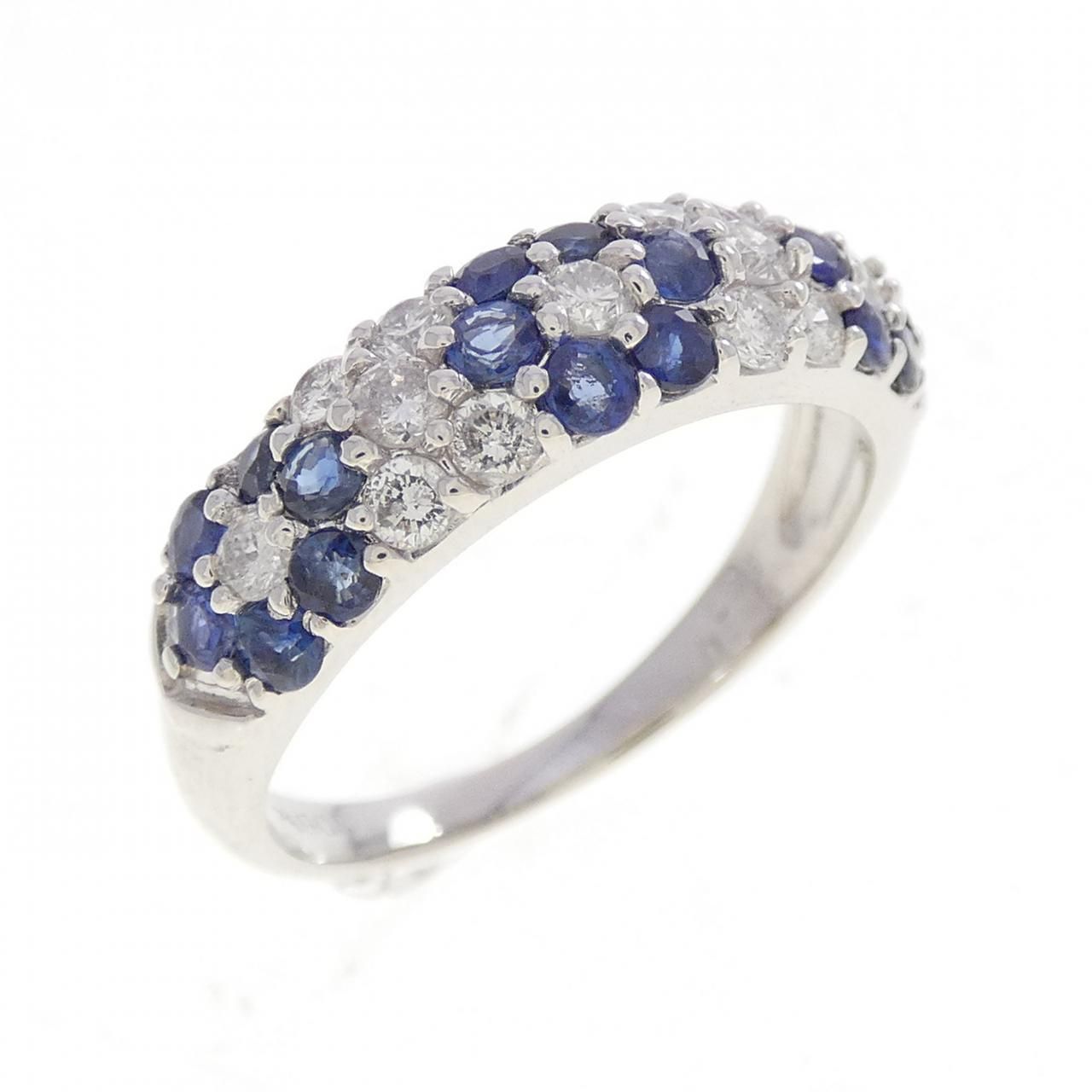PT900 フラワー サファイヤ リング 0.85CT
