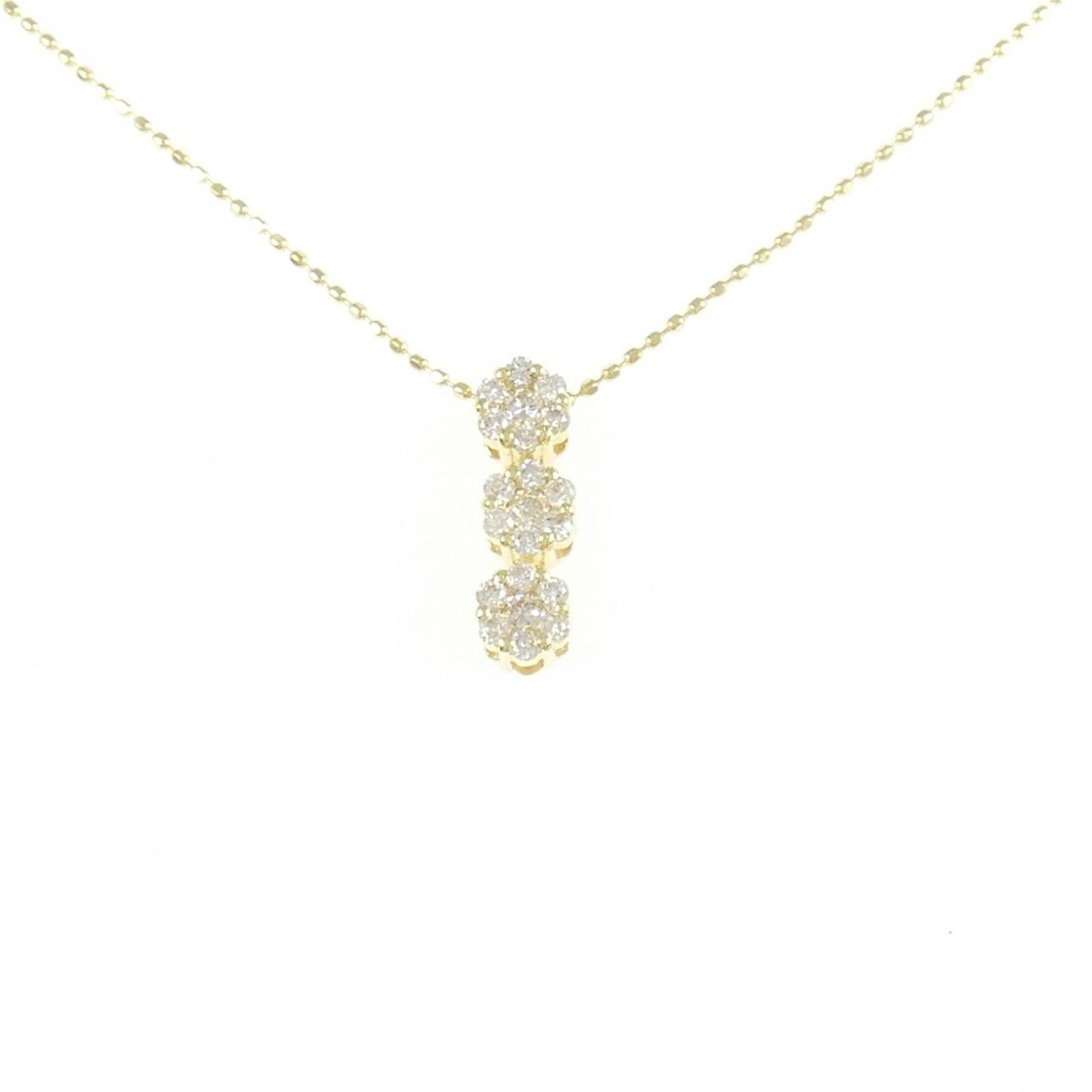 K18YG フラワー ダイヤモンド ネックレス 0.32CT 71,830円