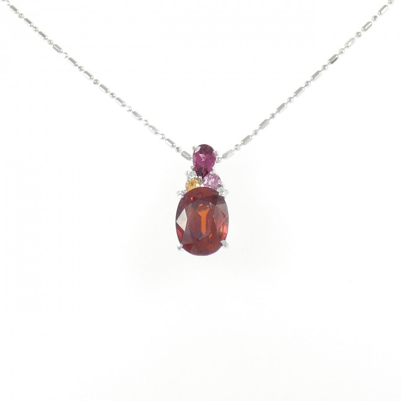 K18WG ガーネット ネックレス 6.001CT