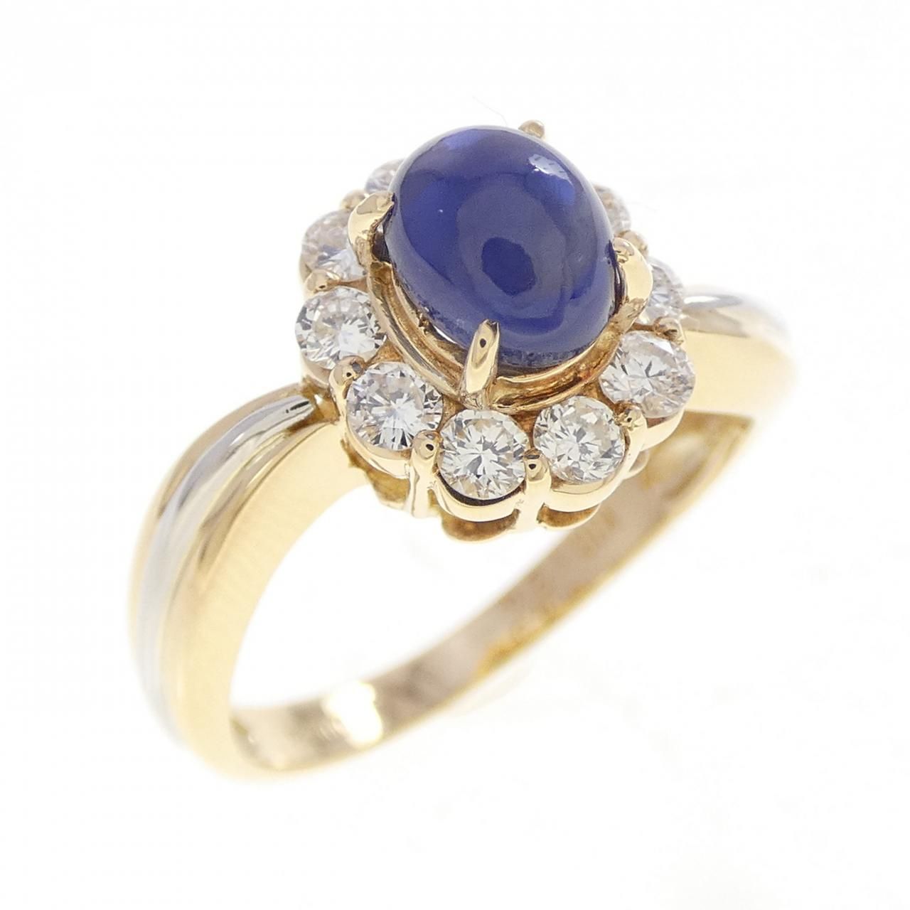 K18YG/PT900 サファイヤ リング 1.24CT