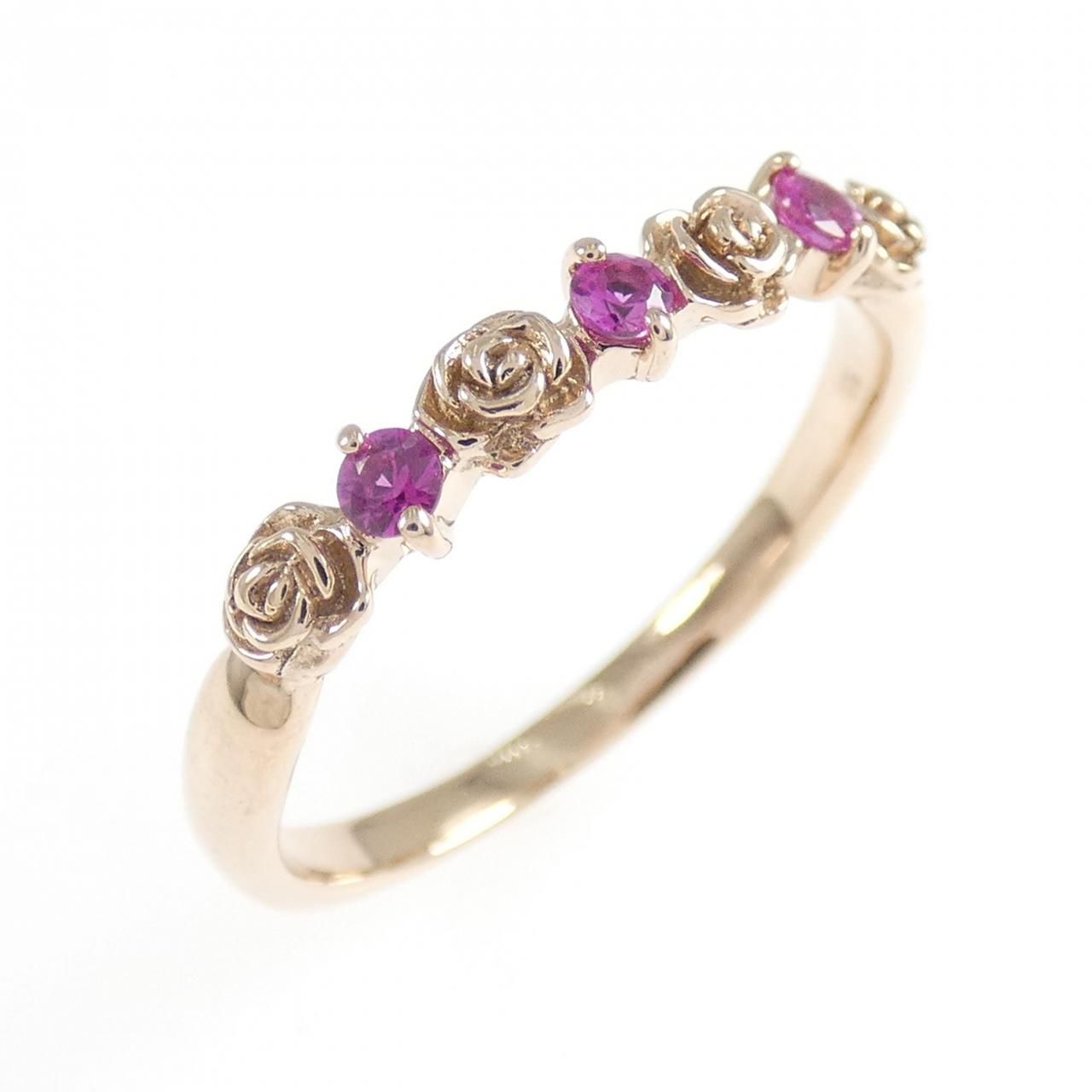K10PG ローズ サファイヤ リング 0.15CT