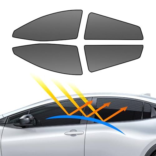 BLUESEATEC トヨタ プリウス 50系 遮光 マグネット式 メッシュカーテン 着脱簡単 サンシェード H27.12-R5.1 PRIUS ZVW50/ZVW51/ZVW55 4代目 車種専用設計 虫除け 折り畳み式 日除け 収納袋付き ロントサイドts
