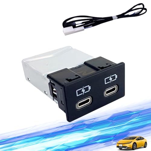 WeCar 新型新型プリウス60系 後部座席用 チャージャーtype-c 急速充電ポート デュアルタイプ 後席USB リヤシート用 USB追加アダプタ アクセサリー カーダブル USB充電器ts