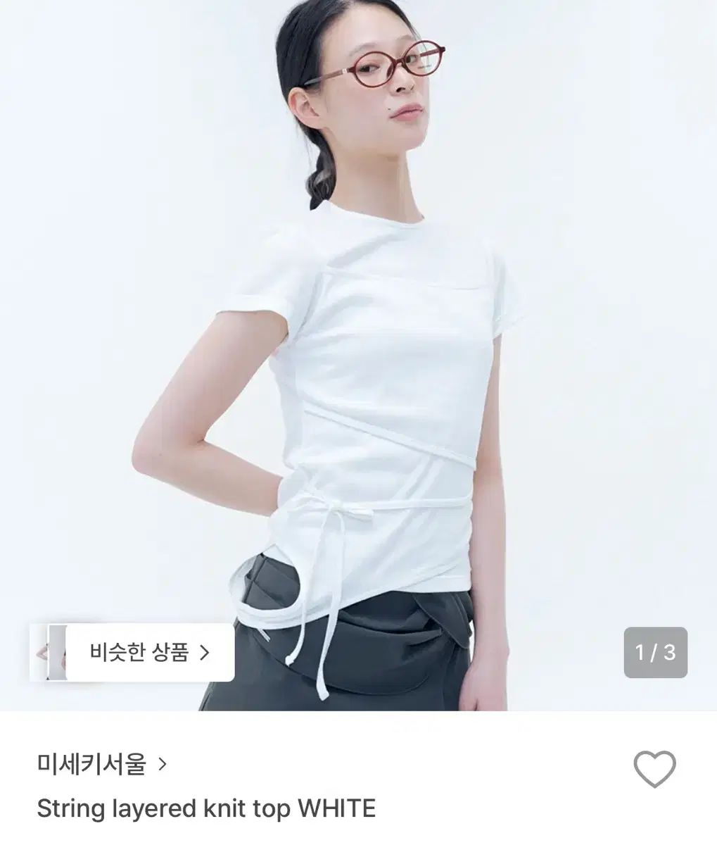 ミセキソウル レイヤード Tシャツ String layered knit top W