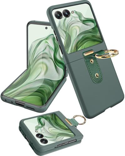 Miimall 対応 Moto Razr 50/50s/60/Razr 2024/2025 リング付き ケース耐衝撃 全面保護【マットPC カメラ保護 軽量 強化ガラス お洒落 磁気ヒンジ 擦り傷防止 携帯便利 指紋防止] バンパー Case モトローラ kk