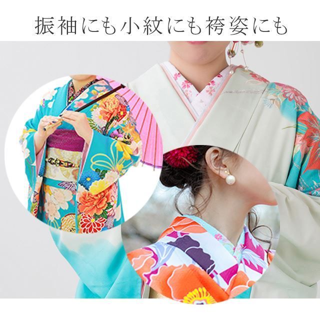 半衿 刺繍半衿 日本製 彩小径 CHARA 刺繍 半襟 はんえり 振袖 成人式 結婚式 卒業式 入学式 袴 和装小物 打掛 着物 きもの きなり 桜 ドット 水玉 黒 シルバー 白 ske0408-bob12｜半襟
