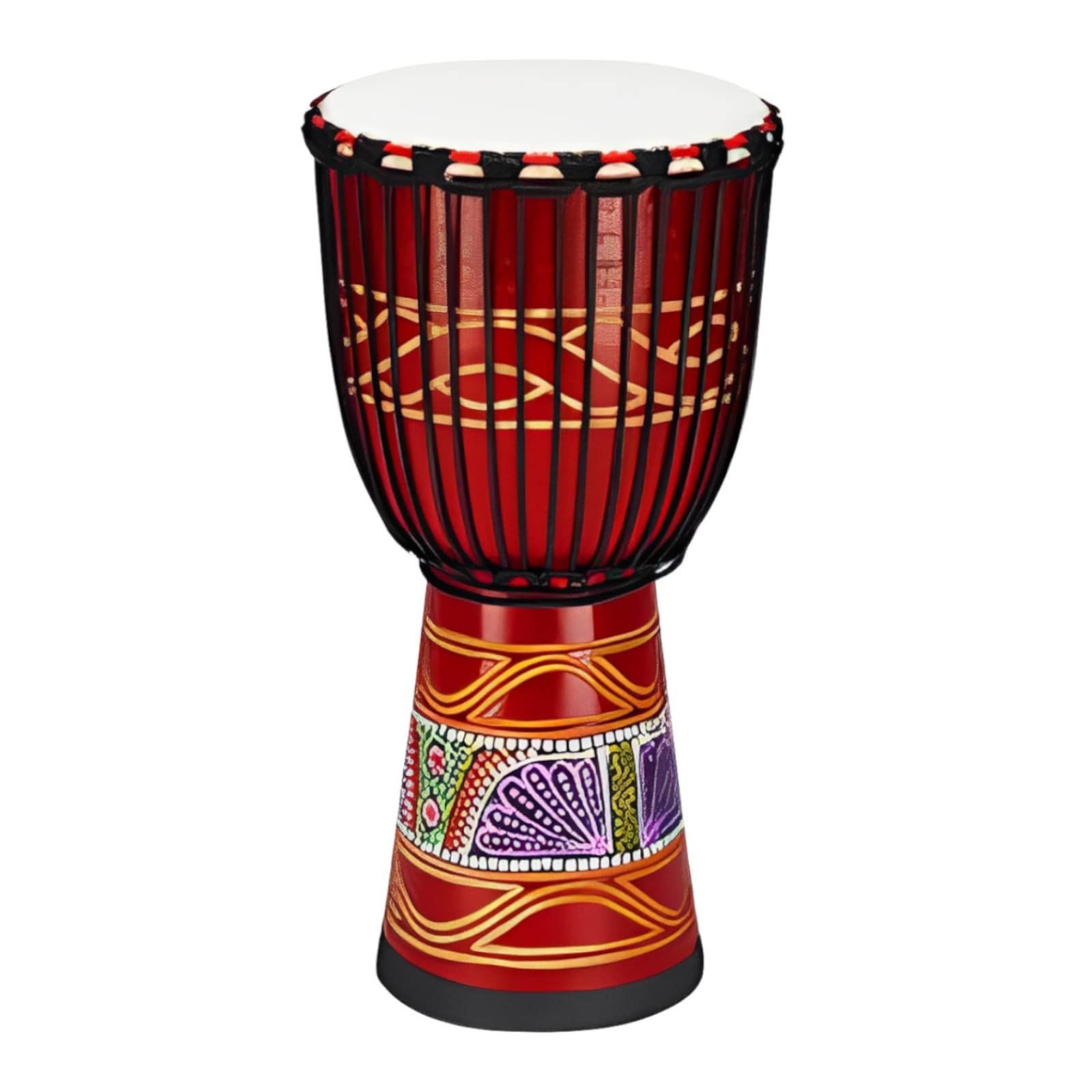 heizi ジャンベ 大 8インチ 楽器 太鼓 民族楽器 ハンドドラム パーカッション (レッド(装飾）直径20cm,高さ40cm) [レッド(装飾）直径20cm,高さ40cm]