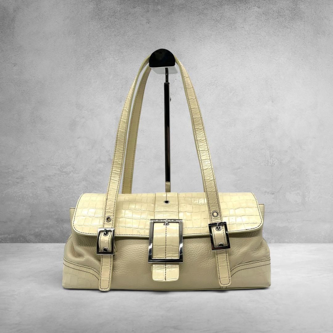 MAXX NEW YORK maxx マックスニューヨーク ハンドバッグ ワンショルダー 本革 レザー クロコ型押し y2k archive grunge fairygrunge 平成ギャル ギミック vintage vtg shoulder bag 2903
