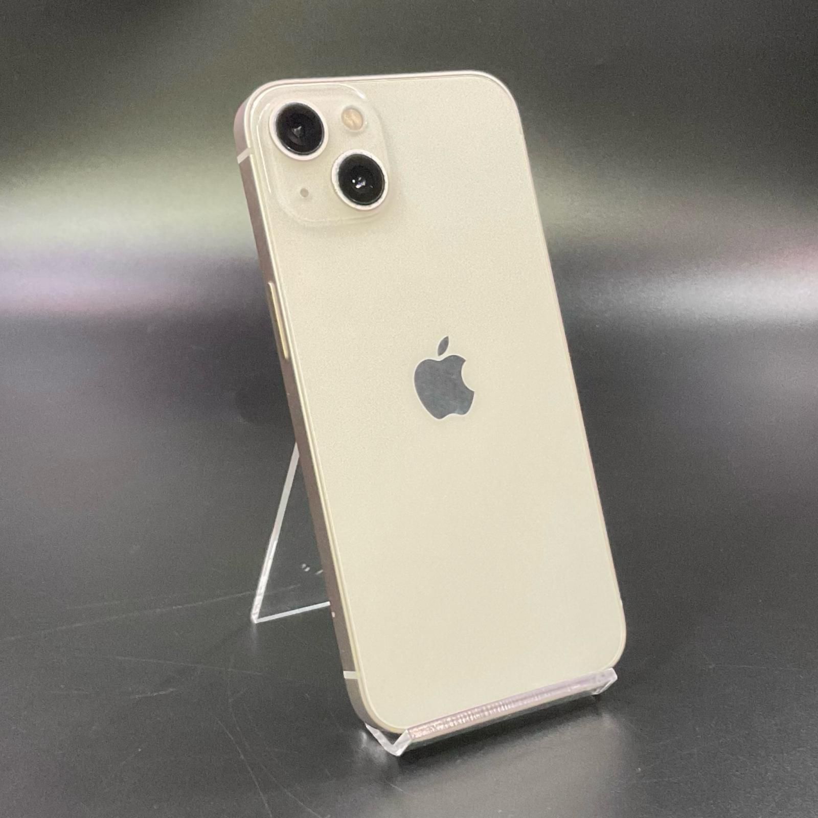 【全額返金保証】【最速発送】 iPhone 13 128GB スターライト au SIMフリー 白ロム 美品 動作確認済 87%