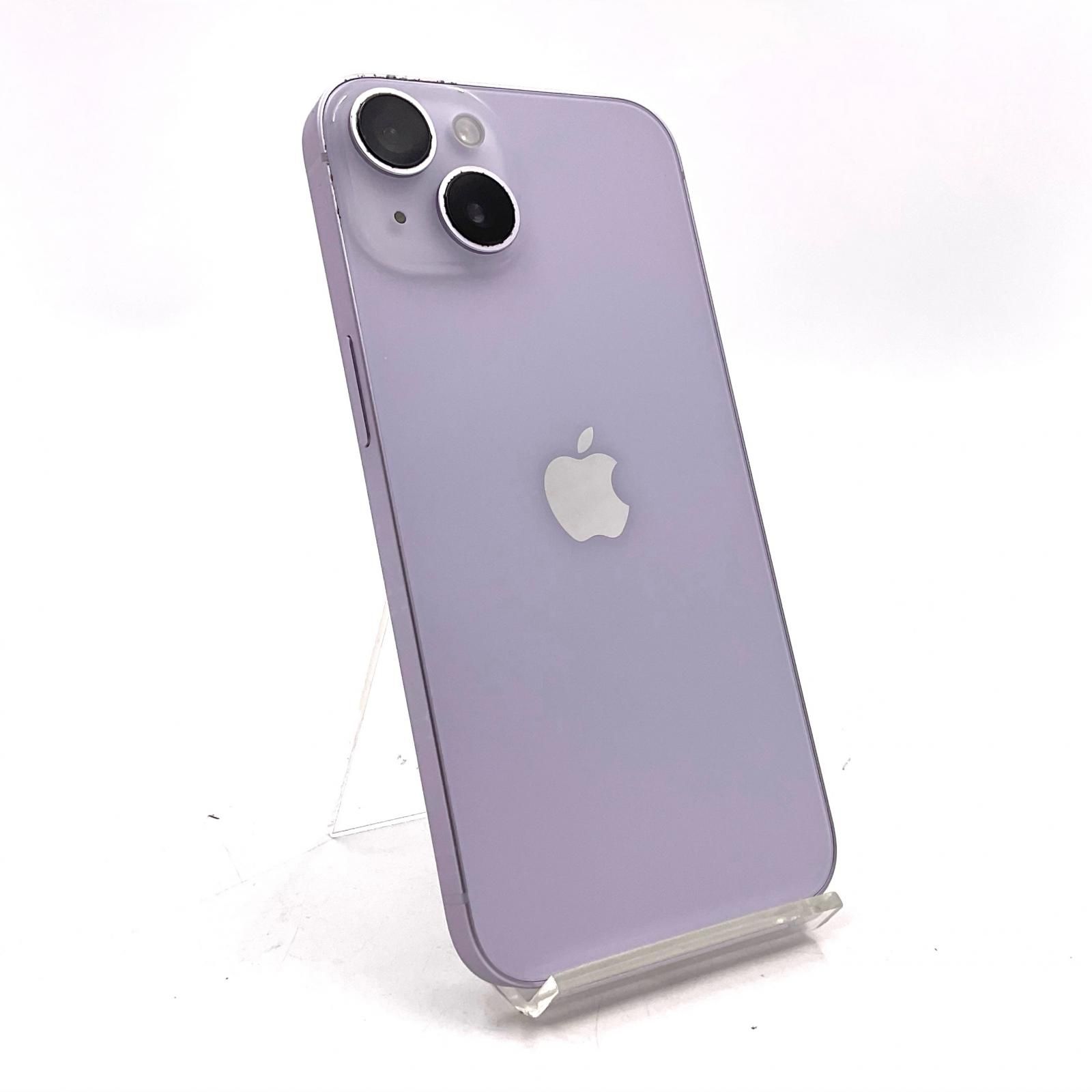 【全額返金保証】【最速発送】 iPhone 14 128GB パープル SIMフリー 白ロム 動作確認済 77%
