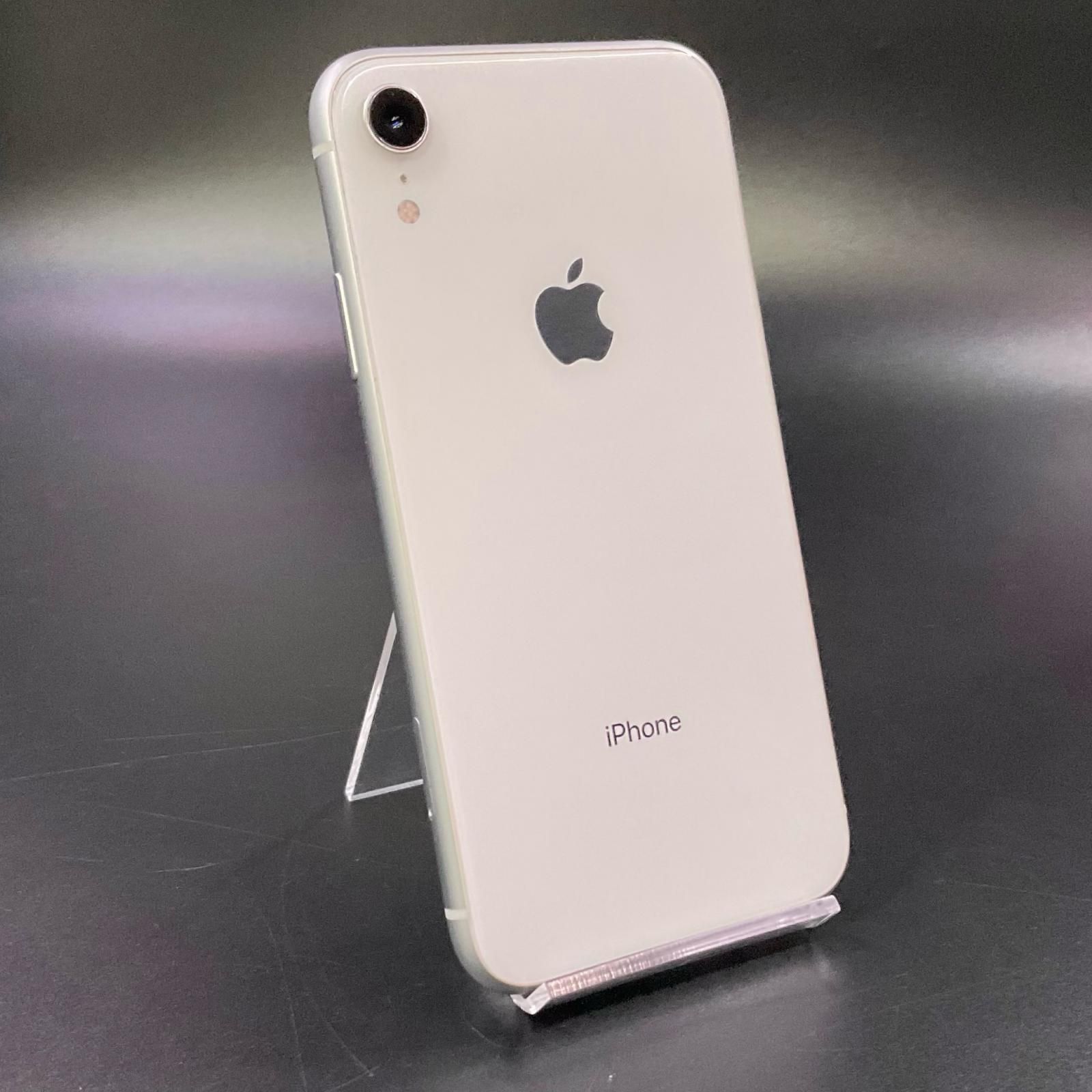 【全額返金保証】【最速発送】 iPhone XR 64GB ホワイト au SIMフリー 白ロム 動作確認済 84%