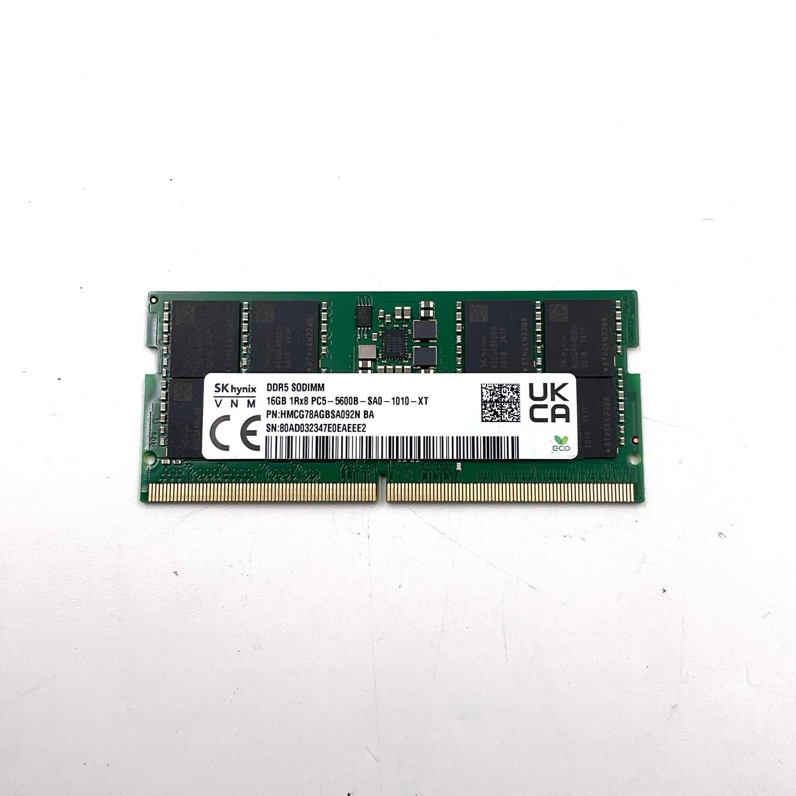 【全額返金保証】【最速発送】各種メーカー メモリ S.O.DIMM DDR5-5600 PC5-44800 16GB 美品 動作確認済
