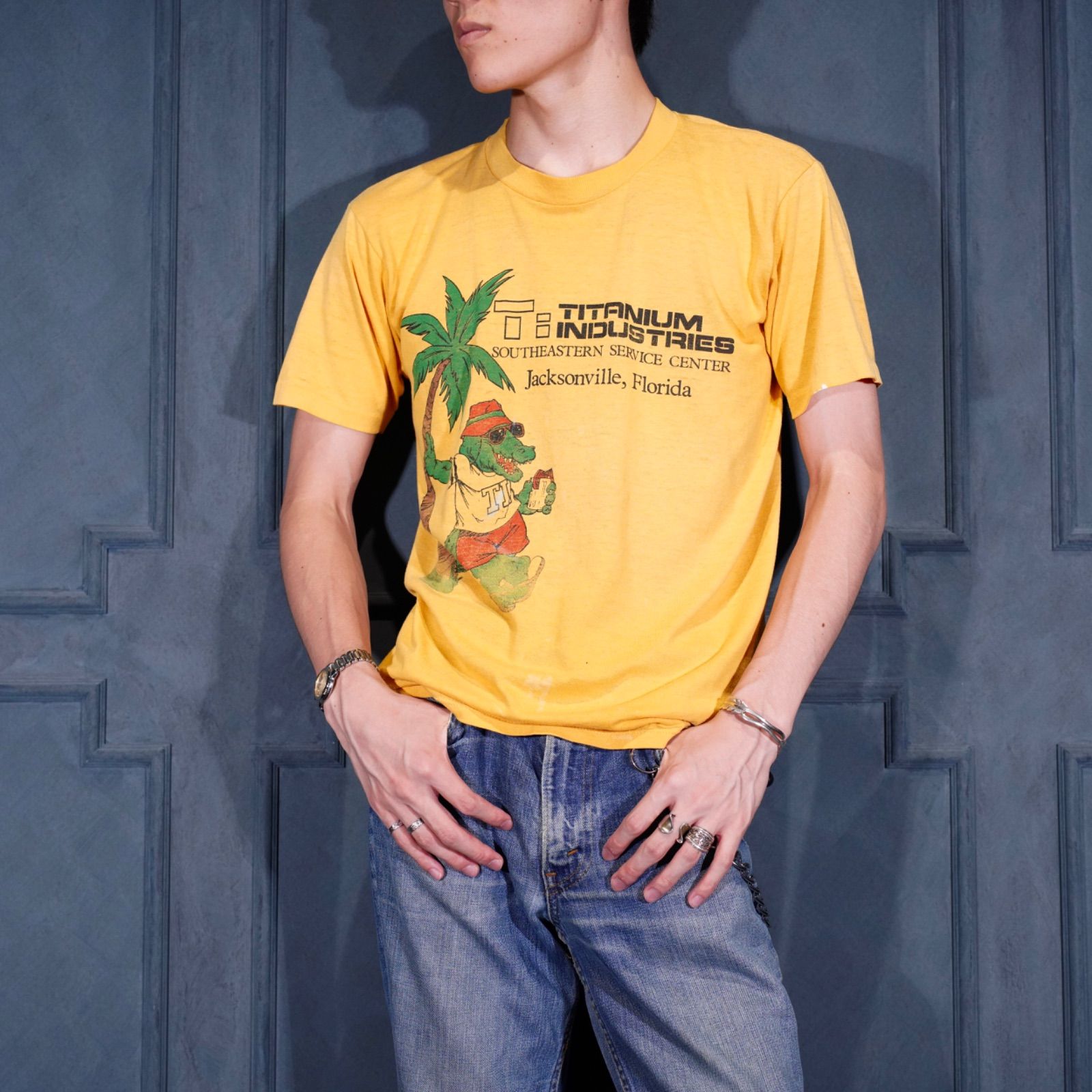 80’s〜 USA VINTAGE TITANIUM INDUSTRIES PRINT DESIGN SOVENIR T SHIRT/80年代〜アメリカ古着プリントデザインスーベニアTシャツ
