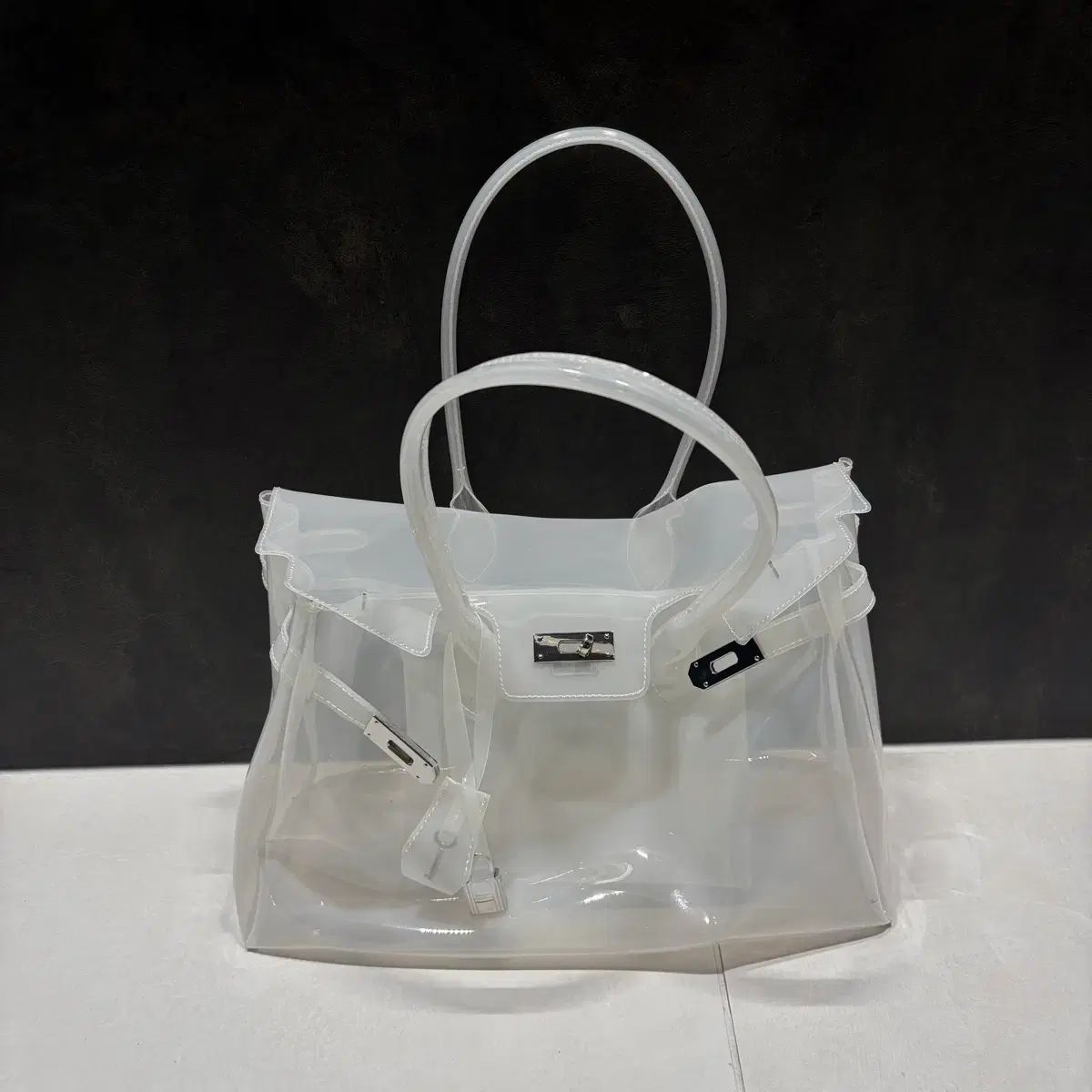 完全クリア ゼリー バーキンバッグ M