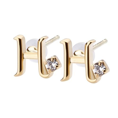 LOKUMI ピアス イニシャル 日本製 A E H K M N R S Y 3カラー 18金 K18ポスト K18 金属アレルギー対応 小さい プチ スタッド シルバー K24 ゴールド ピンクゴールド クラフト 小ぶり 小粒 ビジュー レ 6f718a1a