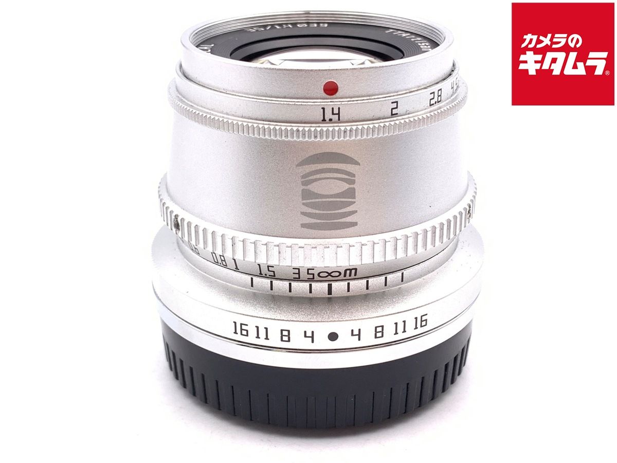 【中古】 【美品】 銘匠光学 TTArtisan 35mm f/1.4 C フジフイルムX用 シルバー