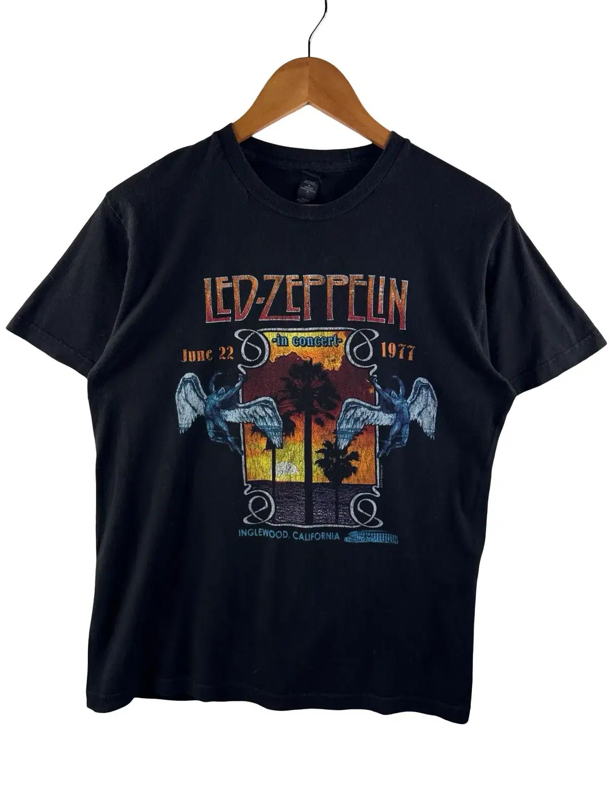 1977 レッド・ツェッペリン イングルウッド グラフィック Tシャツ3765