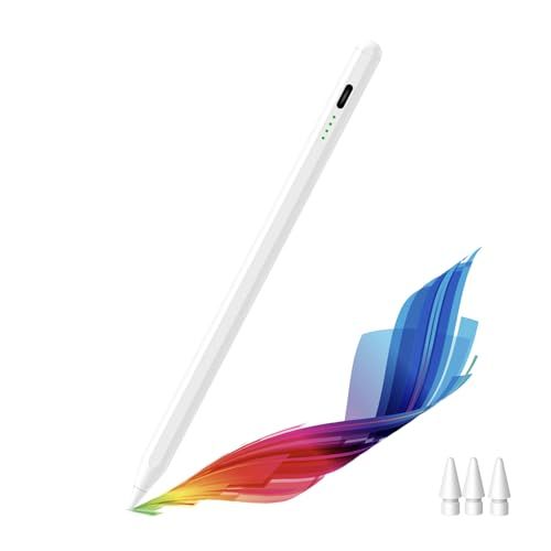 タッチペン iPad ペン アップルペンシル 2018年?2025年 iPad対応 スタイラスペン Type-C急速充電 残量表示 タブレットタッチペン 傾き感知/磁気吸着/誤作動防止機能対応 超高感度 極細 軽量 メモ取り デザイン ゲーム 作画用 (Wｍａ