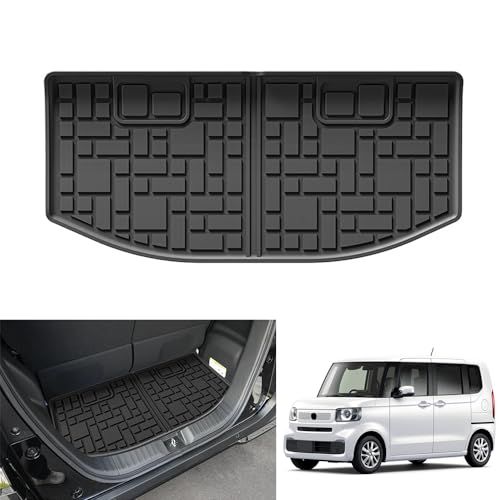 【KASUART】車用ラゲッジマット 折りたたみ式 ホンダ N-BOX/N-BOXカスタム JF5/6型 3代目 (2023年10月~現行) エヌボックス CUSTOM 車種専用設計 トランク マット ラゲッジカバー 防水 傷防止 滑り防止 水洗い 折り目ts