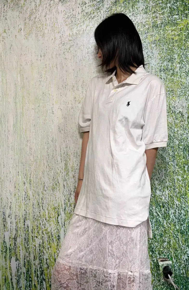 ポロラルフローレン 白 半袖 ポロTシャツ L
