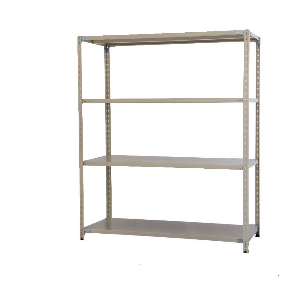 新品 プラス KR 軽量 スチールラック 業務用 (天地4段) 耐荷重150kg/段 |奥行462mm 高さ2100mm 幅1512mm 簡単組立 601670 ライトグレー 〈メーカー直販〉