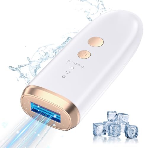 脱毛器 メンズ レディース 【革新的な冷却アイス サロン級 IPL レーザー】vio 対応 顔 髭 脇 足 21J 高出力 100 万発 無痛脱毛 自動/手動照射 全身対応 光美容器 保護眼鏡/カミソリ付き プレゼントに最適 ホワイトY 16f240c9
