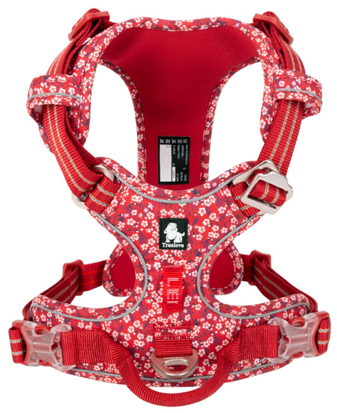 新品 cocomall 2020新型 犬用ハーネス 犬用胴輪 ドッグ ペット用品 ハーネス 3M反射材料 訓練 ナイロン製 小型犬、中型犬、大型犬に向け 通気性 調節可能 (M Poppy Red)