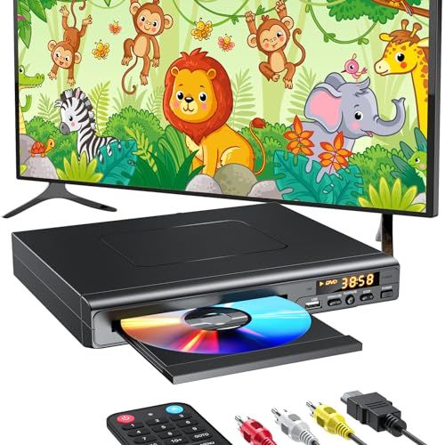 DVD プレーヤー HDMI, すべての地域を再生できる DVD プレーヤー, 高齢者向けのシンプルな DVD プレーヤー, ホーム ステレオ システム用 CD DVDプレーヤー, HDMI および RCA ケーブル付属t 35d6c2c6