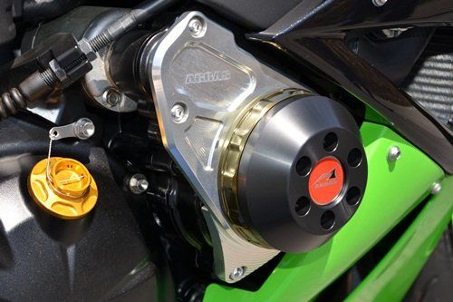 新品 アグラス(AGRAS) レーシングスライダー クランク アルミスペーサー:チタン/ジュラコン:ブラック ZX-6R/RR(09-12) 342-488-000TB