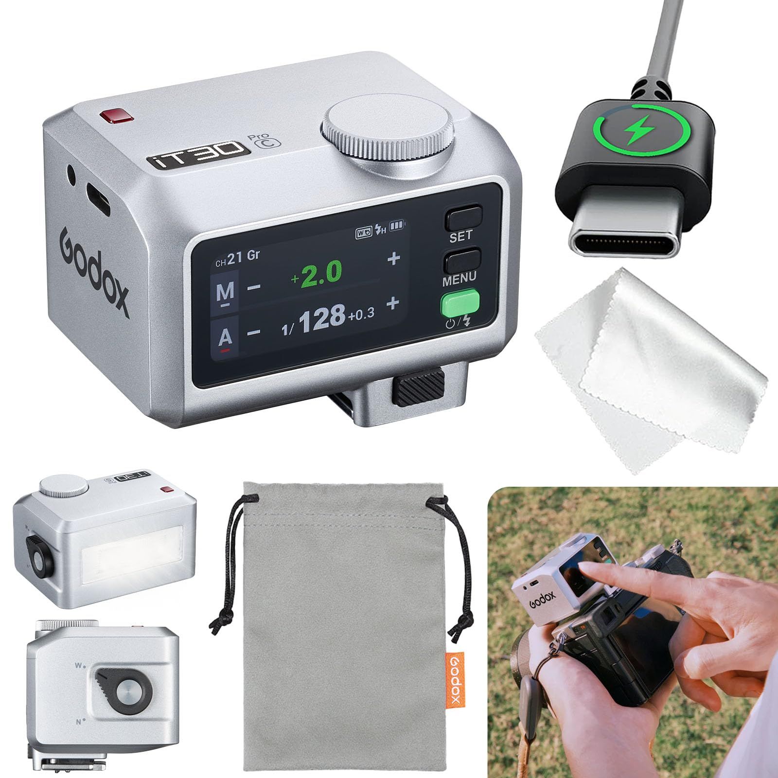 新品 【日本語取扱説明書】Godox iT30Pro C カメラフラッシュ iT30Pro-Cタッチ式カラースクリーン TTLカメラオンフラッシュ コンパクトながら高性能 560回フル発光 2.4G無線マスターとスレーブモードサポート S1/S2光制御 キャノ