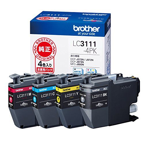 【ブラザー純正】インクカートリッジ4色パック(エコパッケージ) LC3111-4PK-E 対応型番:DCP-J987N、DCP-J982N、DCP-J582N、MFC-J738DN 他ｍａ