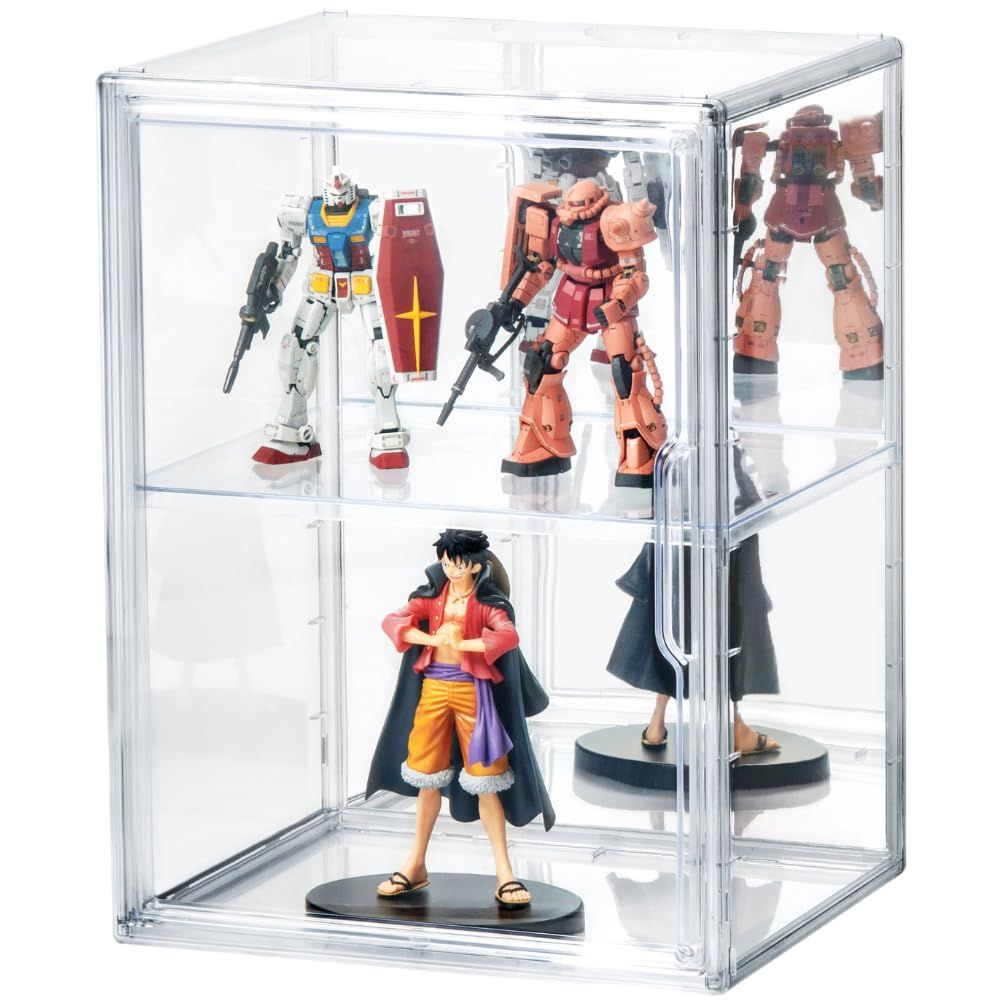 【UVカット 99.2％】フィギュアケース コレクションケース 背面ミラー ディスプレイ ショーケース 7段階調整 2way (背面ミラー, 内寸：幅26.5×奥行20.5×高さ35cm)AR fd1a1035