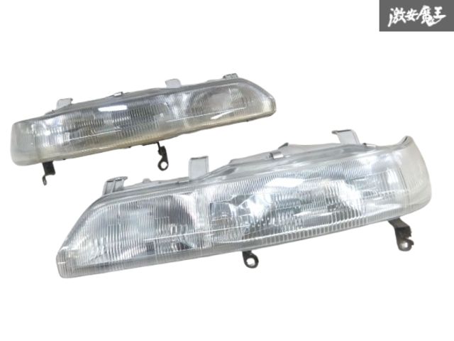 ☆レンズ割れ無し☆ ホンダ 純正 DA5 DA6 インテグラ ハロゲン ヘッドライト ランプ 左右セット 033-6526 当時物 即納