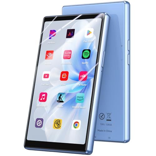 AGPTEK MP4プレーヤー 5インチ Androidシステム Wi-Fi対応 Bluetooth5.0搭載 スピーカー内臓 128G type-c端子 多機能音楽プレーヤー デジタルオーディオプレーヤー 電子書籍リーダー 音楽 FMラジオ 録音 超軽量ｍａ