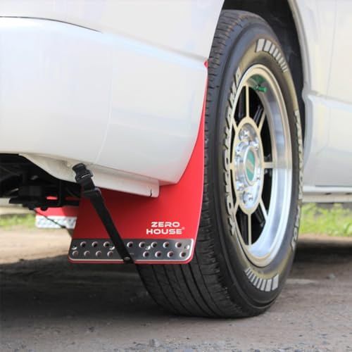 ハイエース 200系 マッドガード 泥除け マッドフラップ 全型式適合 レッド ブラック グリーン グレー (レッド)(沖縄・離島の方不可)