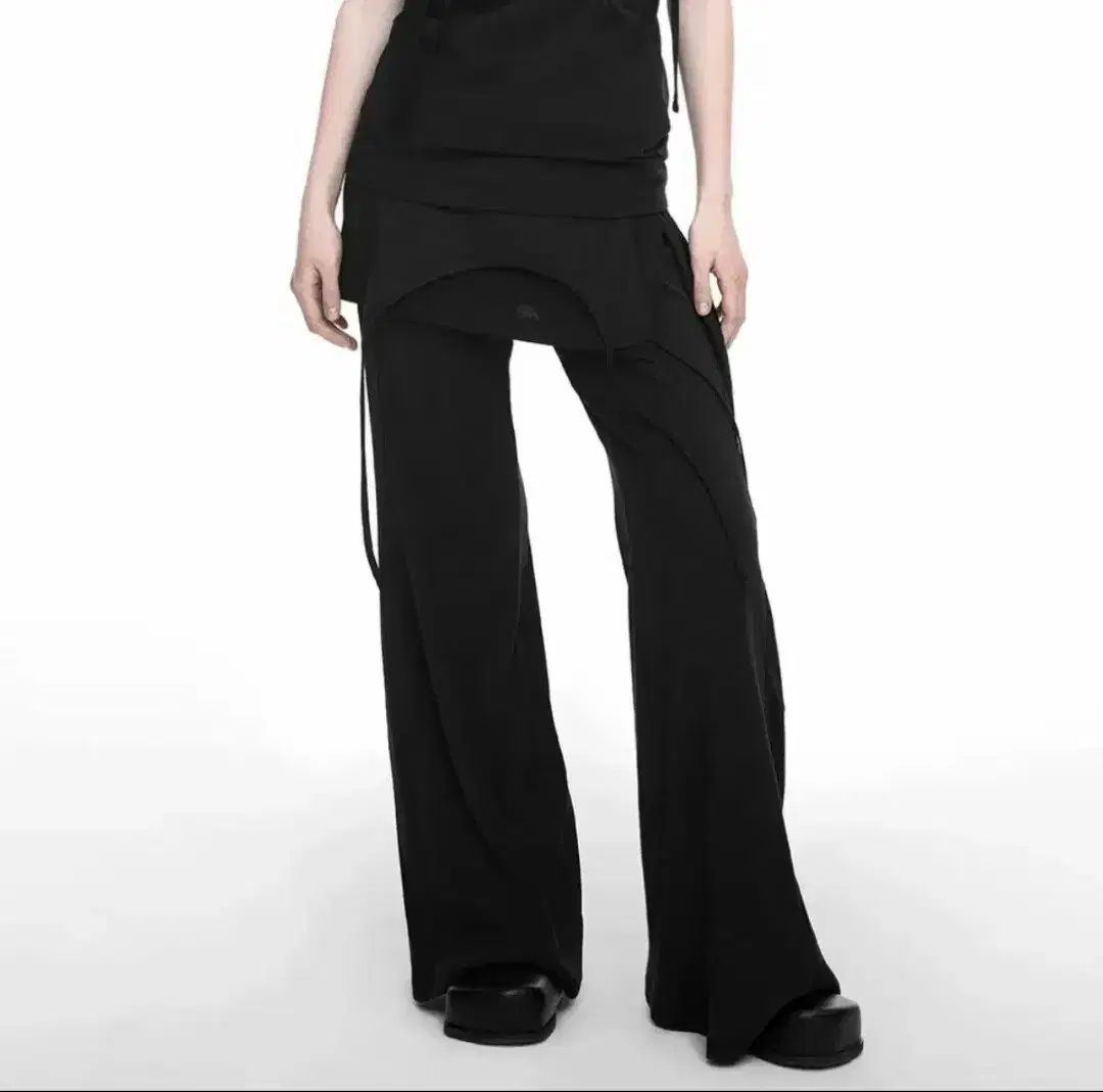 NACHE(ナチェ) MIXED LAYERED SKIRT PANTS BLACK