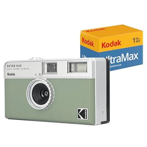 コダック(Kodak) 【国内正規品】 EKTAR H35 ハーフフレーム フィルム カメラ (セージ) Kodak Ultramax 400/24EXP 35mm ロール フィルム付きバンドルma e1500d6c