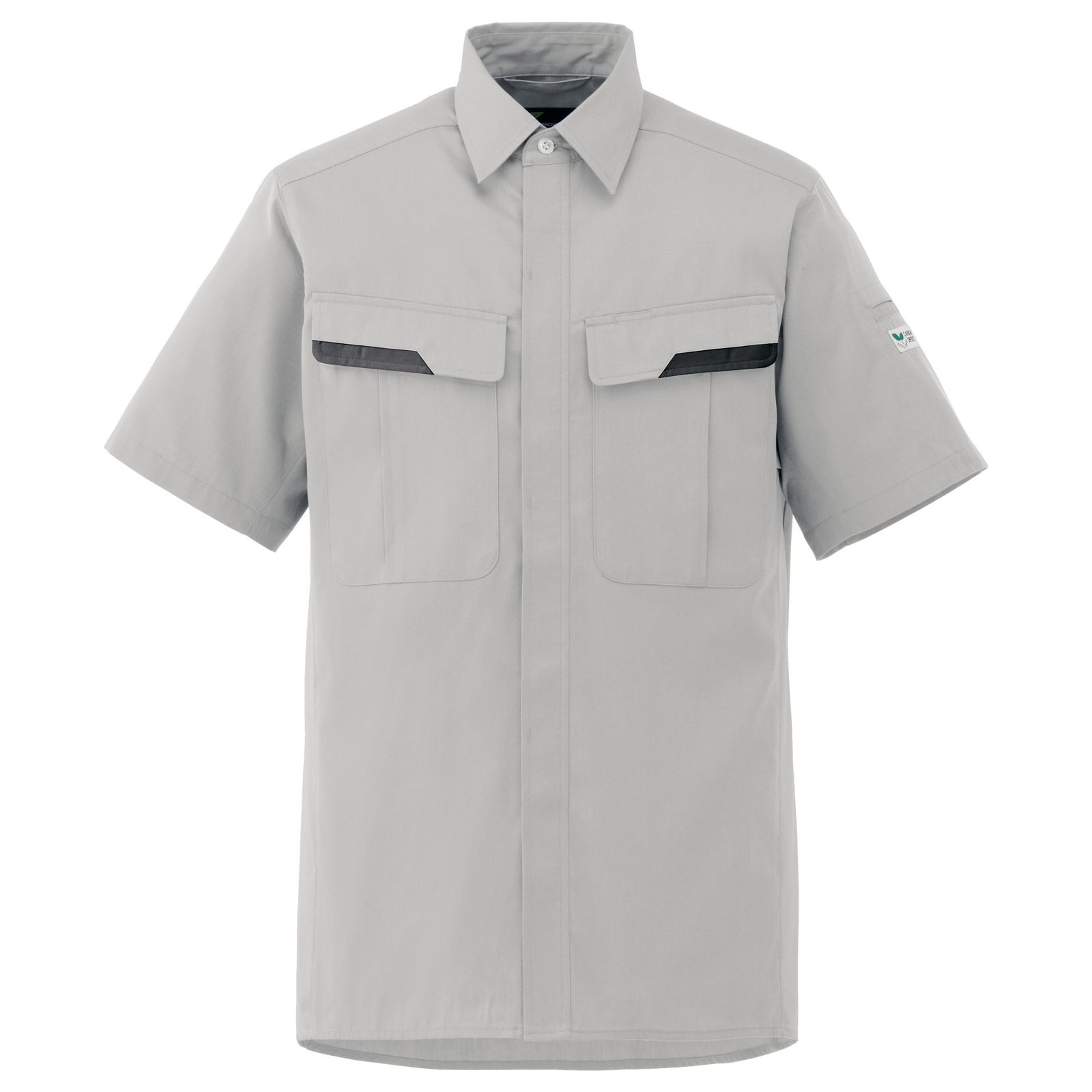 新品 [ミドリ安全] ベルデクセル 作業服 半袖 シャツ 男女兼用 帯電防止 立体裁断 VES61 上 シルバーグレー M