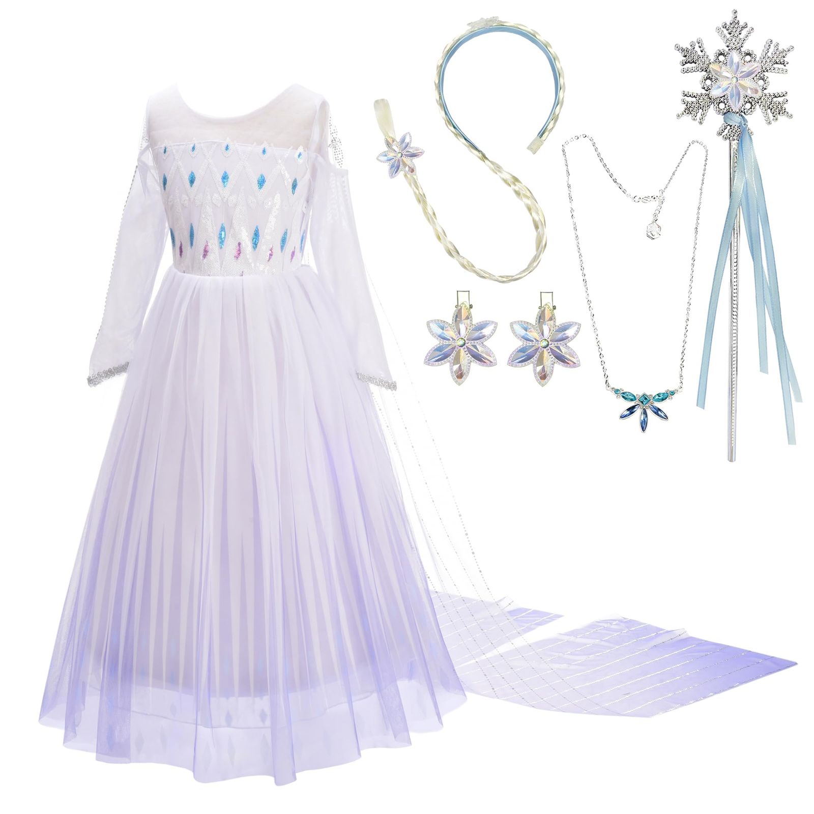 新品 [Dressy Daisy] 子供 幼児 女の子 プリンセス ドレス ケープとアクセサリーセット付き ファンシー パーティー プリンセス コスチューム サイズ 9～10歳