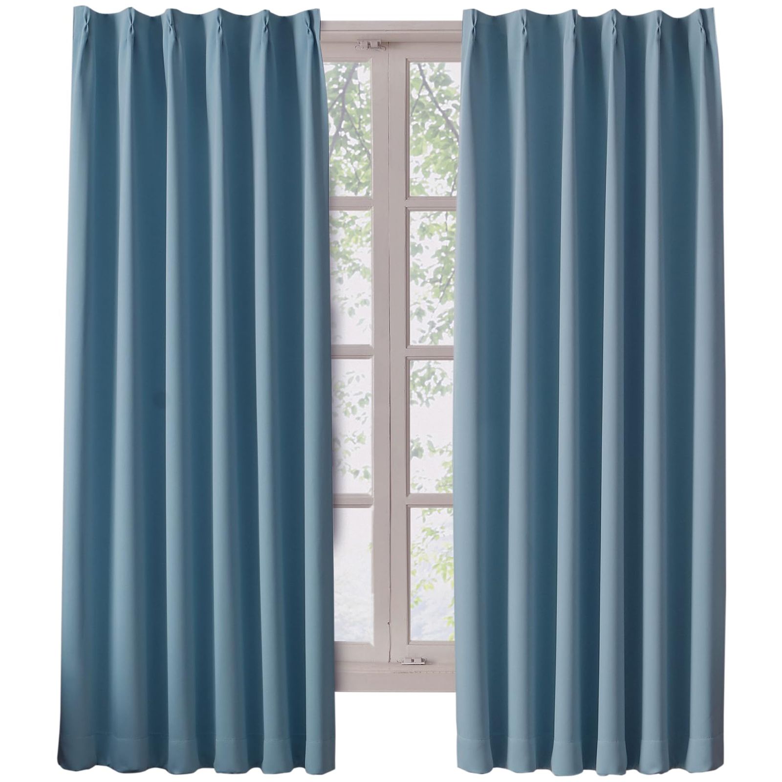 新品 Hansleep カーテン 1級遮光 2枚組 幅100cm丈150cm ストーンシアン 断熱 防寒 防音 省エネ 厚手 無地 おしゃれ 洗える リビング用 (ストーンシアン 幅100cm×丈150cm)