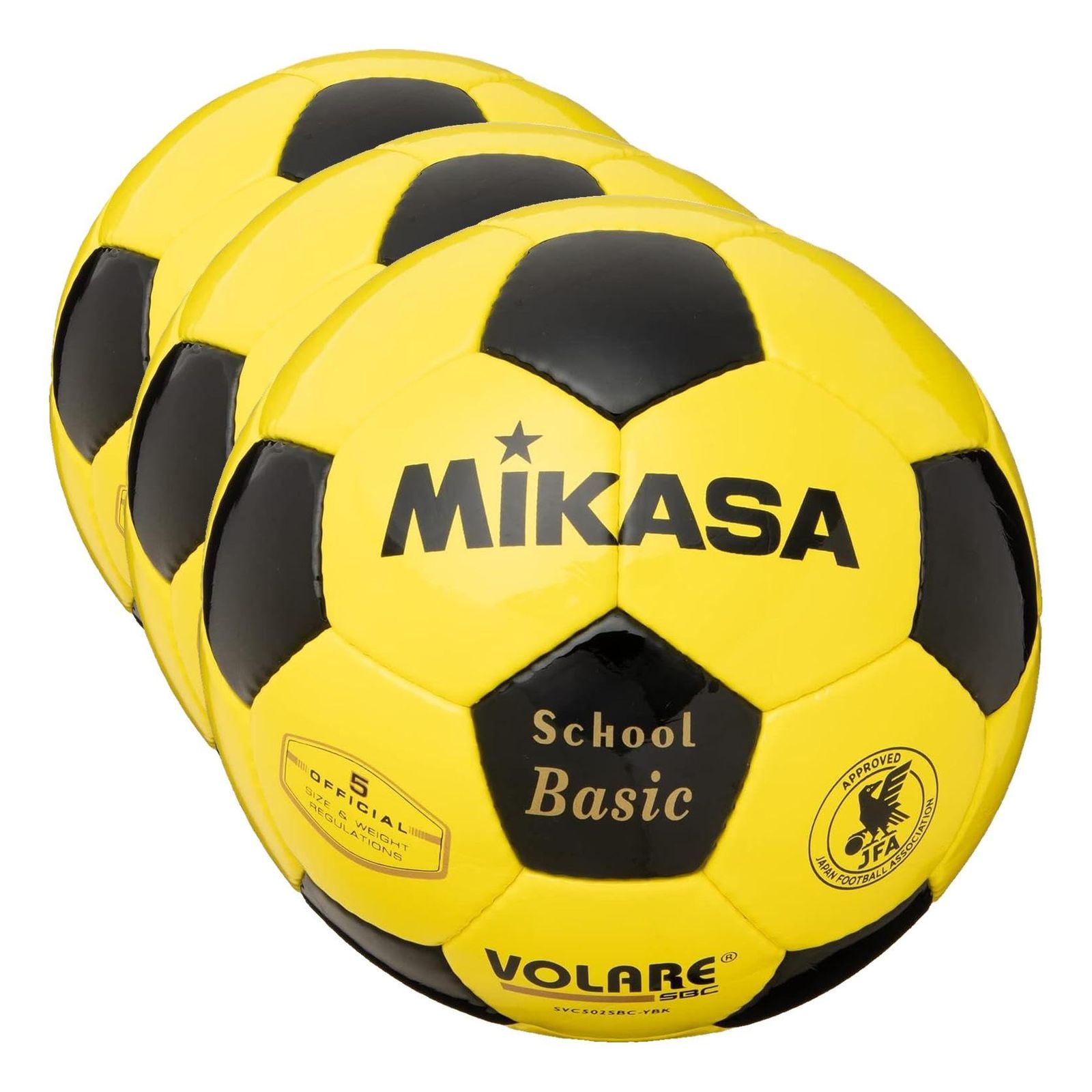 新品 ミカサ(MIKASA) サッカーボール 検定球 5号 (一般・大学・高校生・中学生用) 手縫いボール SVC502SBC 推奨内圧0.8(kgf/?) (× 3)