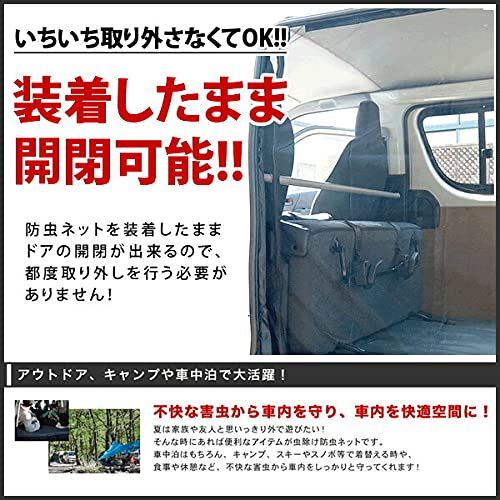 品番M20 200系 ハイエースワゴン GLワイド 4ドア [H16.8-] 防虫ネット 片側 サイド スライドドア用 網戸ts